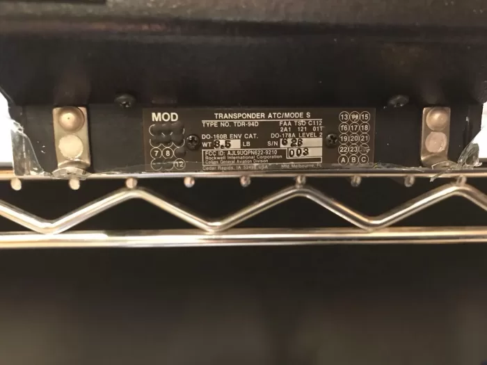 Collins TDR-94D Transponder 622-9210-003 (Overhauled 2022) - Image 3