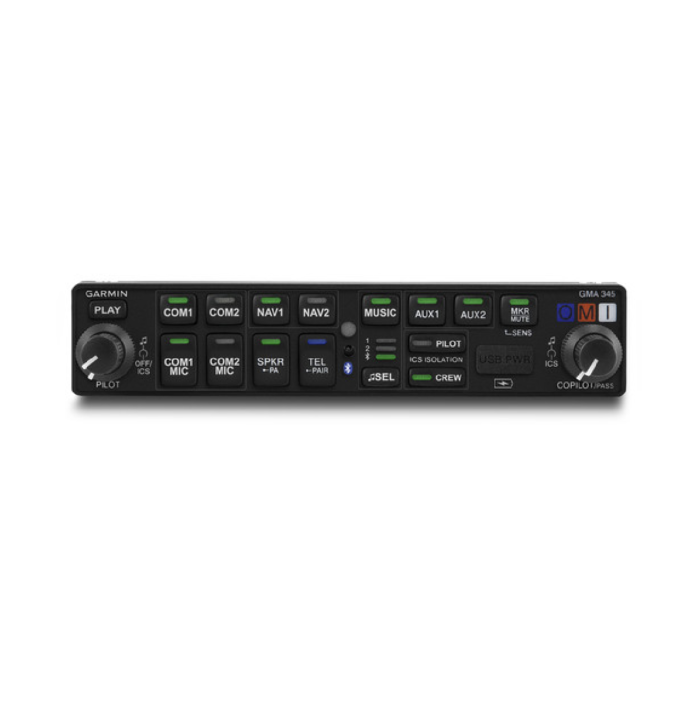GARMIN GMA 345 6-PLACE AUDIO PANEL WITH BLUETOOTH TSO