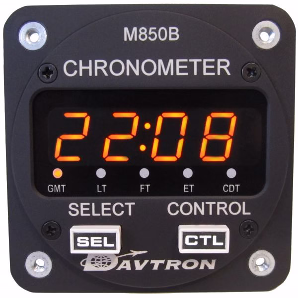 Davtron Model 850B-2 Gmt Lt Foot Et & Cdt LED Clock Illuminating Black Internal Mount