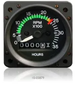 SLI Mechanical Tachometer Diamond Aircraft Lit With MarkinGS Redline 2800