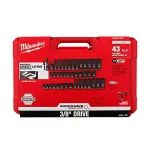 Milwaukee 43 Piece Shockwave Impact Duty 3/8 Drive SAE & Metric Deep 6 Point Socket Set
