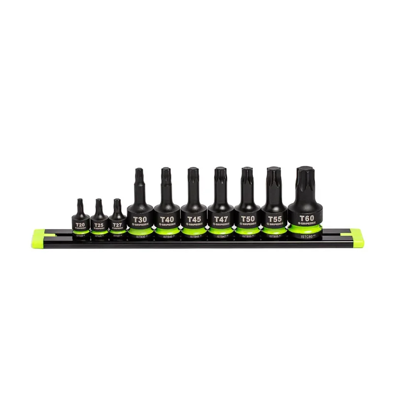 GRIPEDGE – 10-Pc 1/4 3/8 & 1/2 Drive Impact Star Driver Set
