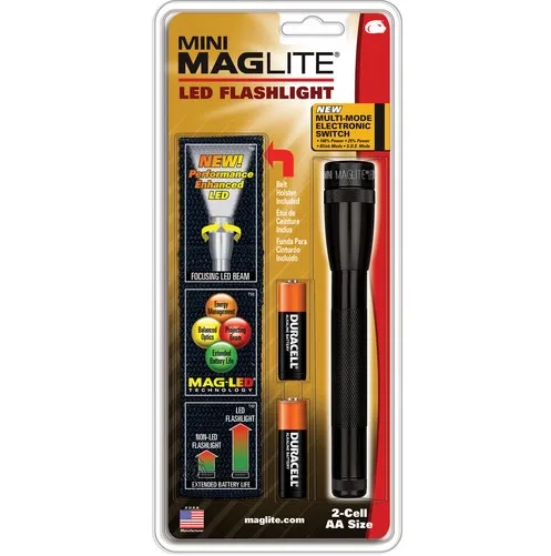 Maglite Mini LED Flashlight Aa With Holster Graphite