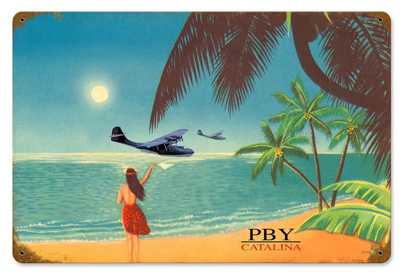Pby Catalina Metal Sign 18X12