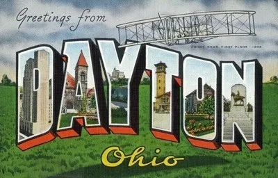 Postcard Dayton Ohio Wright Brothers Plane