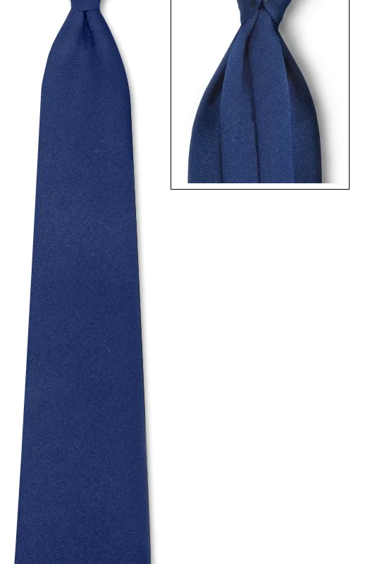 Clip-On Tie Navy Long
