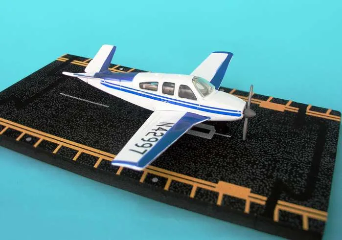 Hot Wings Beechcraft Bonanza Blue Paint Scheme