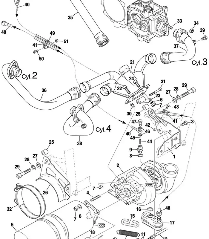 ROTAX EXHAUST BEND CYL 2 STAINLESS 979437