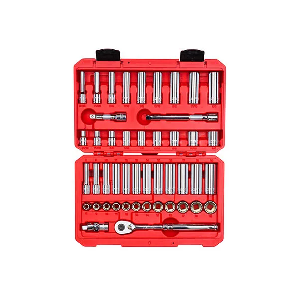 TEKTON – 3/8 Inch Drive 12-Point Socket And Ratchet Set With Case 46-Piece (5/16-3/4 In. 8-19 Mm) SKT15302